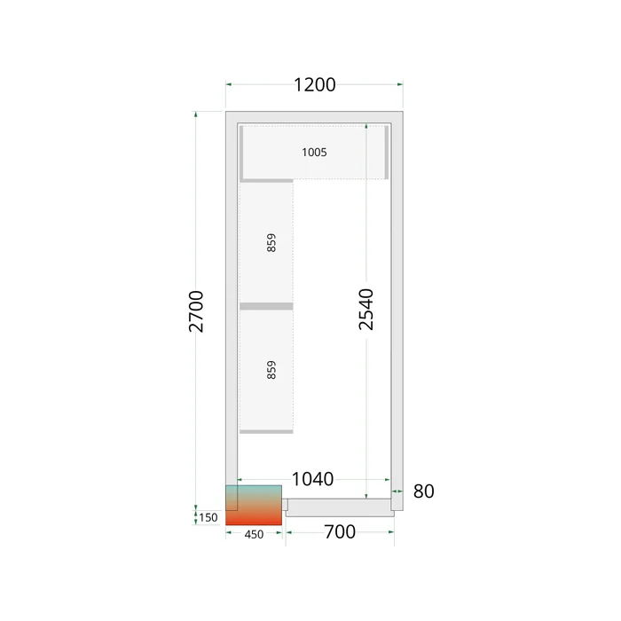 Aukstumkameras paneļi NF 1200 / 2700 / 2120 mm, 80mm