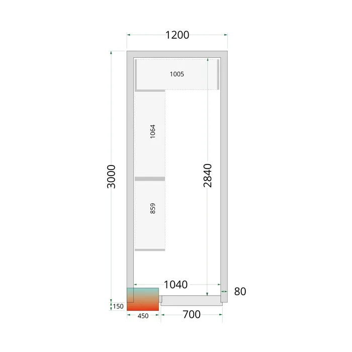 Aukstumkameras paneļi NF 1200 / 3000 / 2120 mm, 80mm