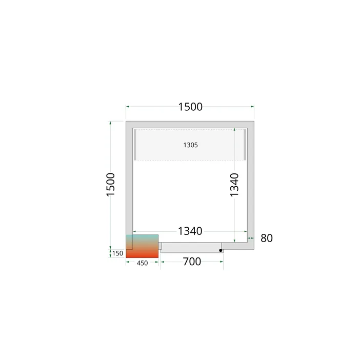 Aukstumkameras paneļi NF 1500 / 1500 / 2120 mm, 80 mm