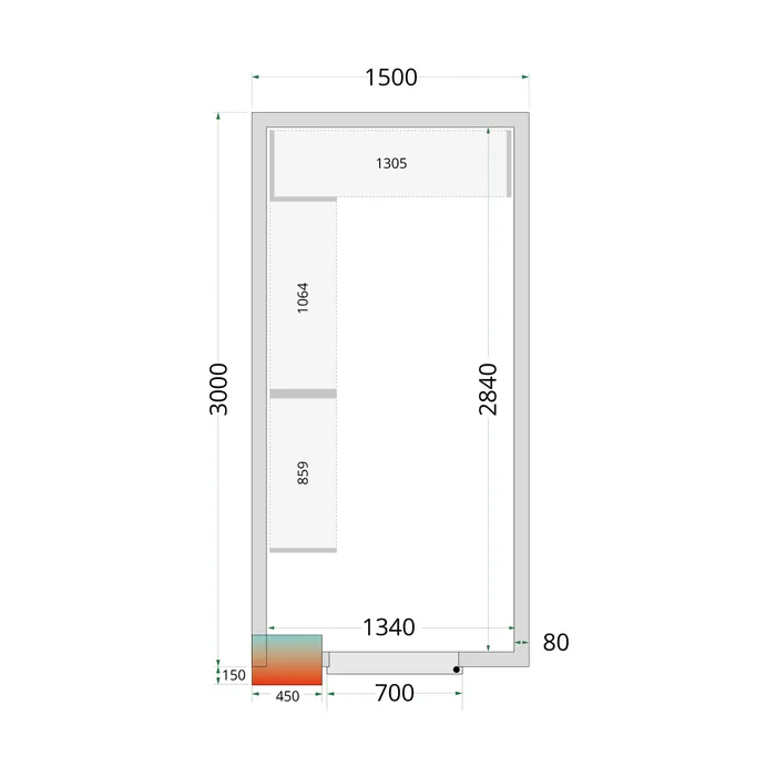 Aukstumkameras paneļi NF 1500 / 3000 / 2120 mm, 80 mm