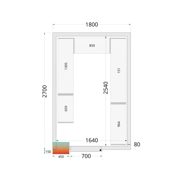 Aukstumkameras paneļi NF 1800 / 2700 / 2120 mm, 80 mm