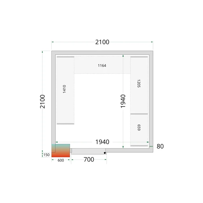 Aukstumkameras paneļi NF 2100 / 2100 / 2120 mm, 80 mm
