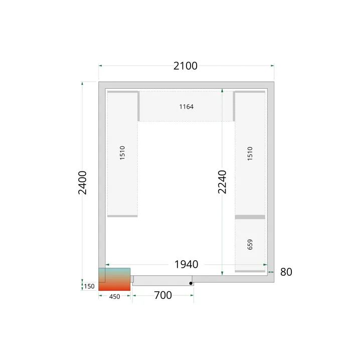Aukstumkameras paneļi NF 2100 / 2400 / 2120 mm, 80 mm
